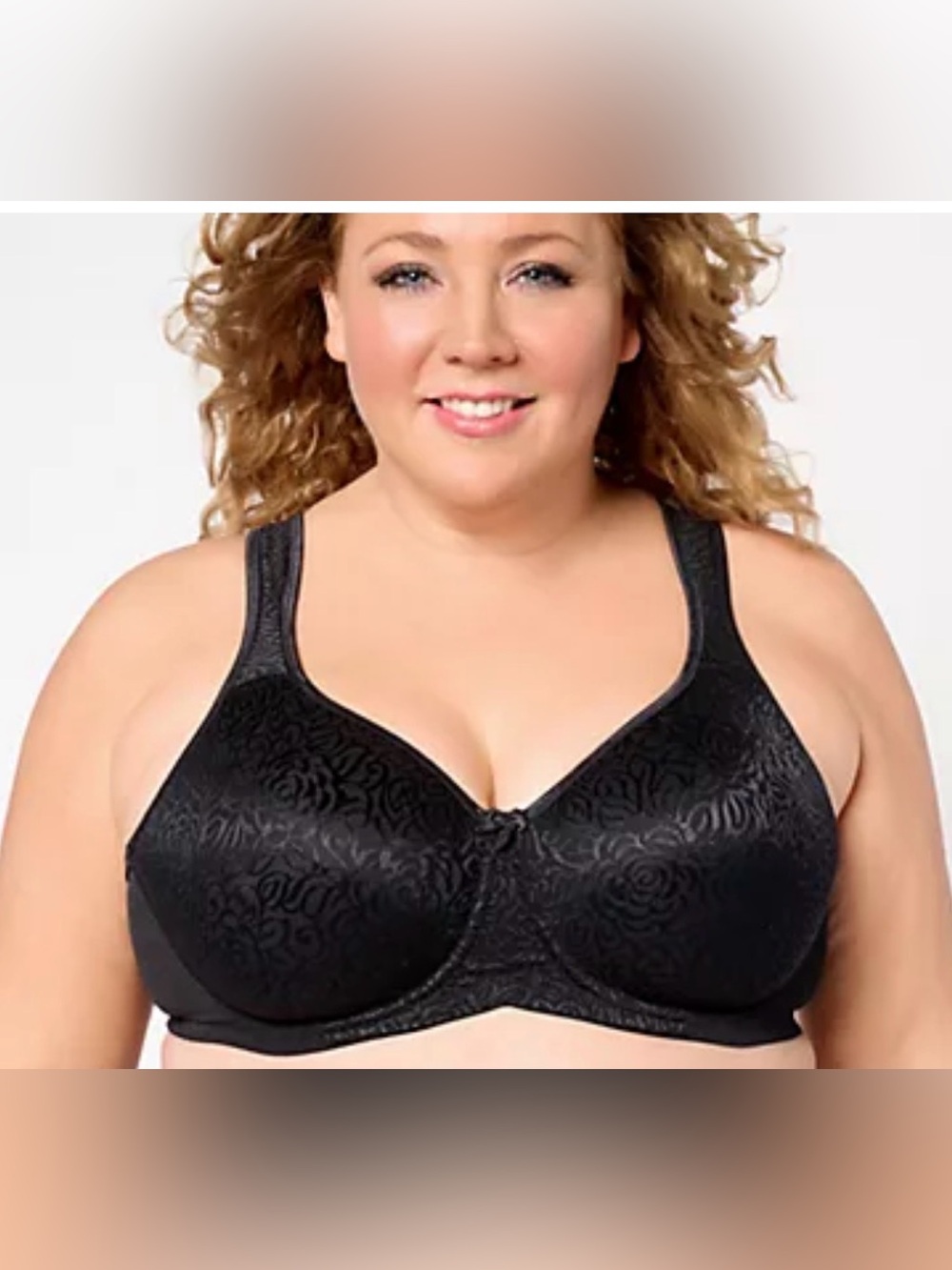 Breezies Black Floral Jacquard Full Coverage Bra